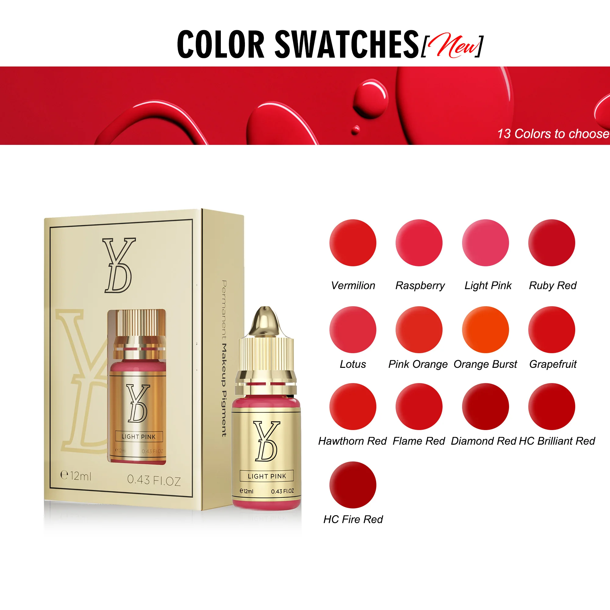 YD NEO Natural Organic Liquid Microblading Lips Pigments For Permanent Makeup Machine Private Label