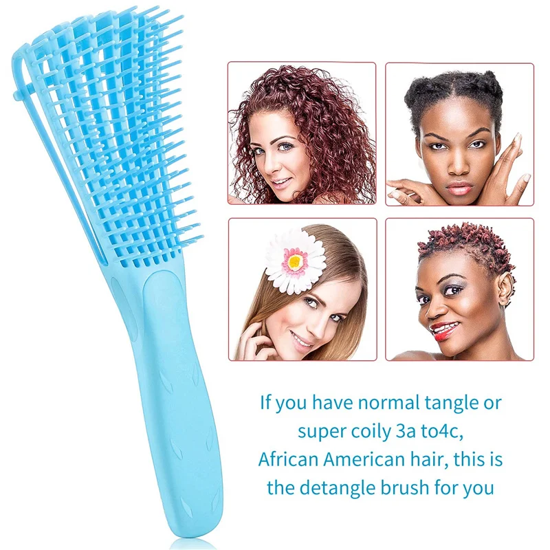 Professional Natural Curly Hair Detangler Dry and Wet Detangling Hair Brush For Afro America 3a to 4c Kinky Wavy Curly Coily