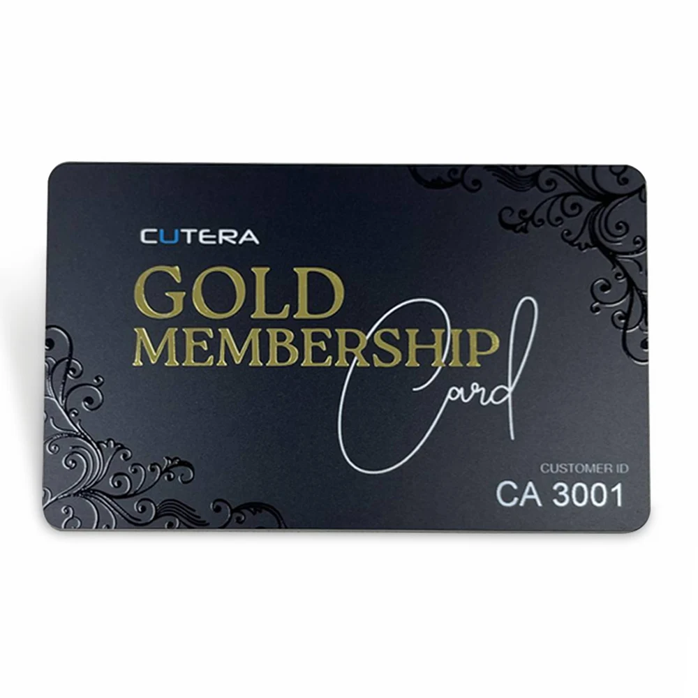 Custom embossed plastic business card with logo Gold stamping business card membership Card