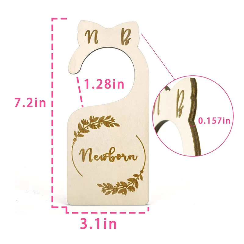 7 Pcs Baby Closet Size Divider Wooden Baby Closet Organizers From Newborn Infant To 24 Months For Home Nursery Baby Clothes
