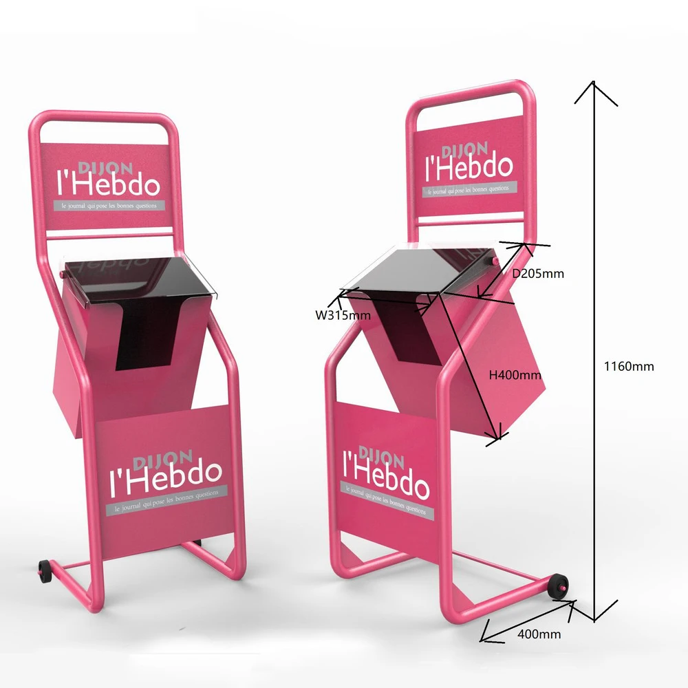 Magazine Display cart moveable newspaper book sheet box/rack.