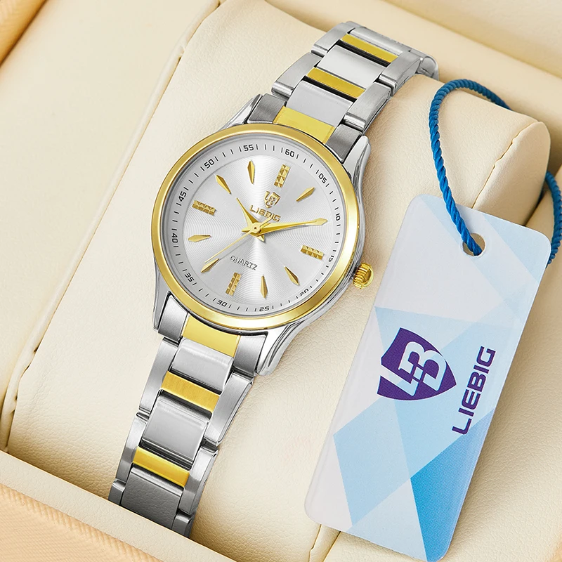 Skmei L1016 men business watch stainless steel band watch luxury men women ladies fashion  wristwatches cheap watch