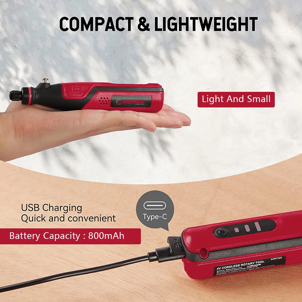 Hehui 4V Cordless Rotary Tool Engraving Nail Drill Rotary Broaching Tools Pen Tool
