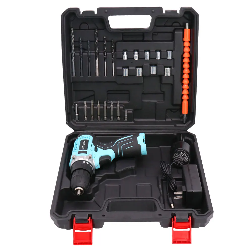 28pcs 12V Multifunction Portable Mini Lithium Cordless Drill Kits Home Cordless Electric Drill Set