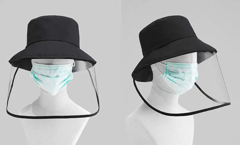 
Wholesale Custom Anti Fog Anti Splash Anti Spitting Dust Proof Anti Virus Windproof Protective Mask Full Face Bucket Hat 