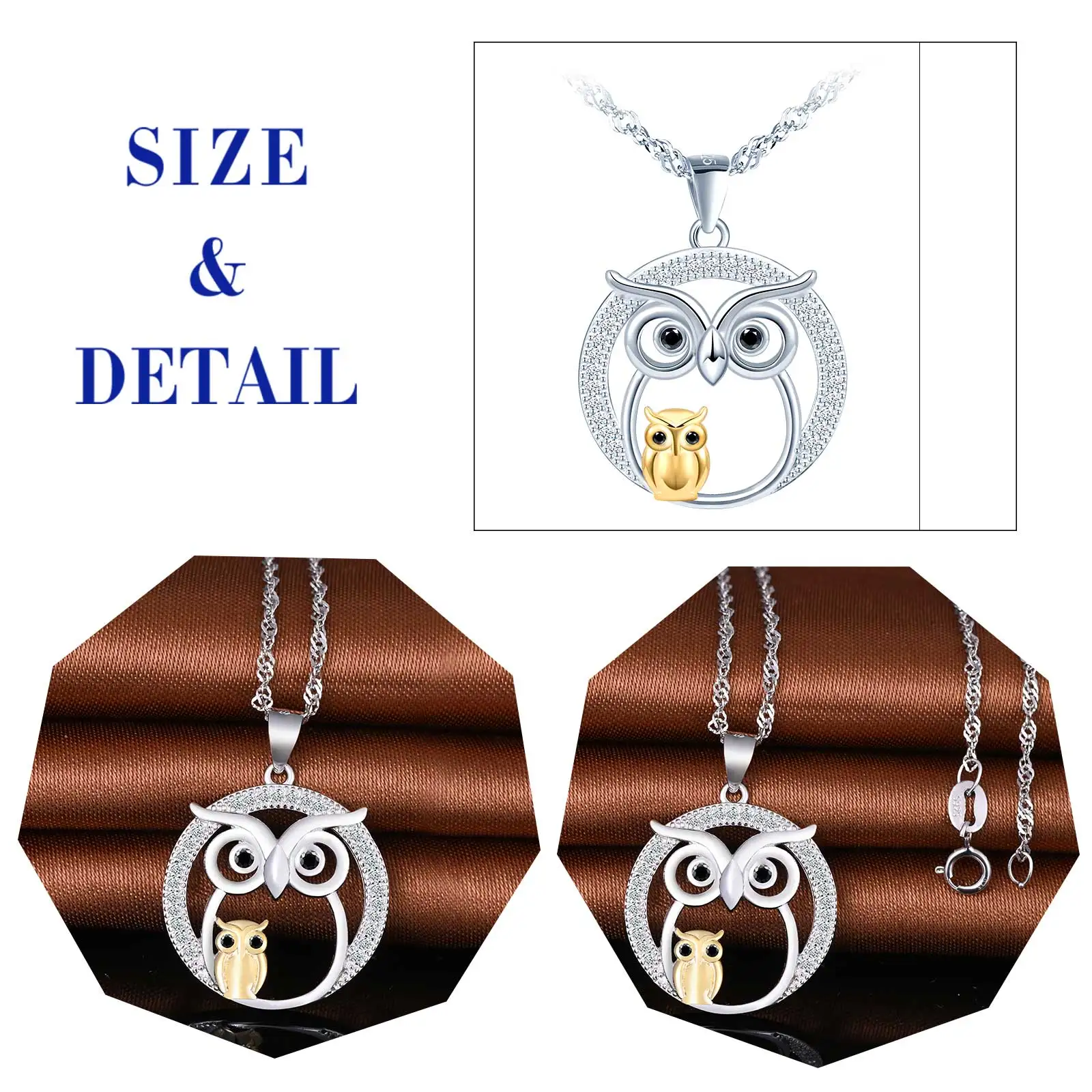 amazons best sellers round necklaces 925 sterling silver mother child owl necklace
