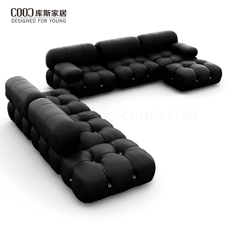 High Quality Pure Leather L Shape Sectional Sofa Set Modern Furniture Living Room Sofas for Home Luxury
