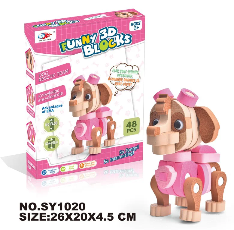 3D stereo EVA puzzle cartoon animal forest anime various styles assembled puzzle building block toys