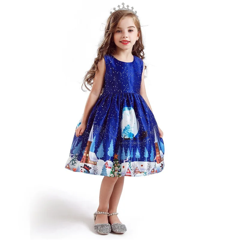 
Christmas dress boutique clothing kids frock designs bufflo girl dress 