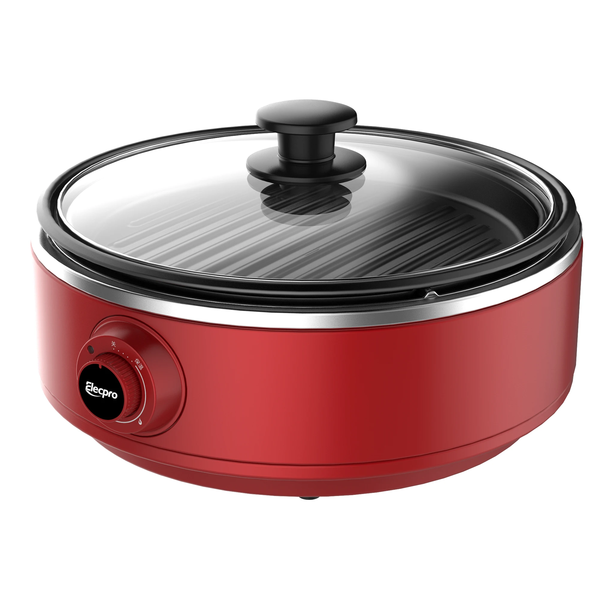 1000w High Quality cheapest fast heat 12inch non stick coating Electric Skillet hot pot Grill Pan