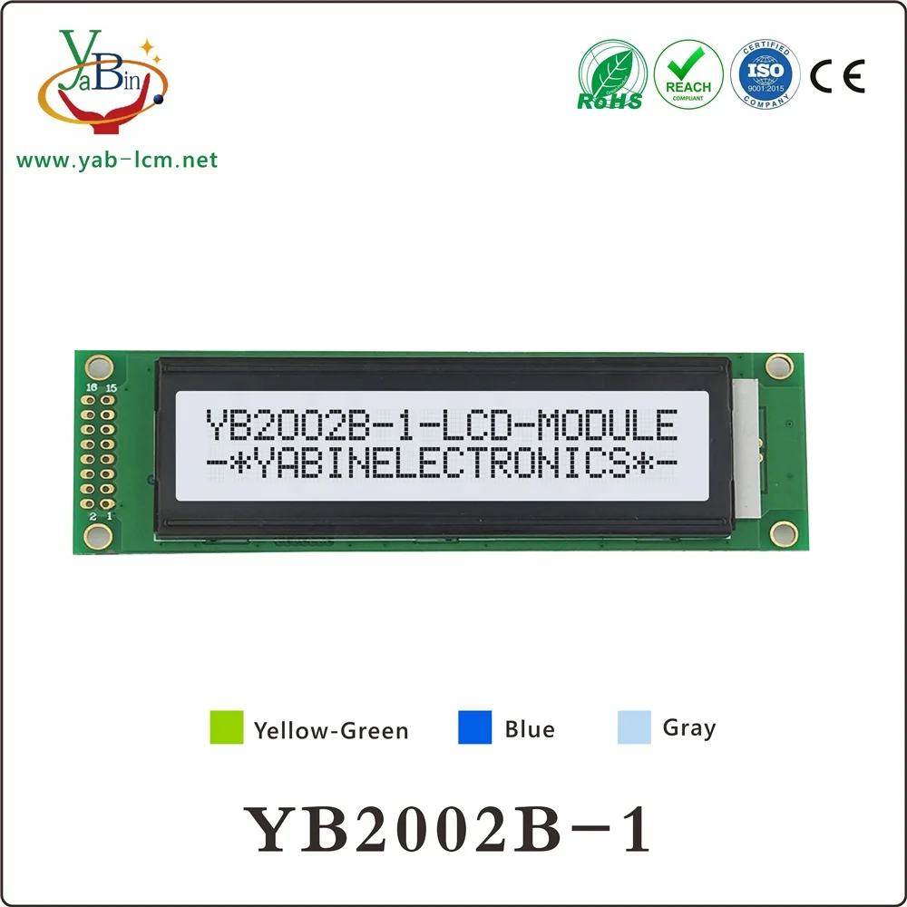 16 PIN 202 2002  20X2  Monochrome  Character lcd Display module with 5V / 3.3V