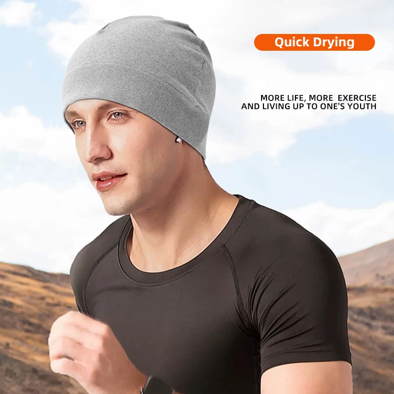 Custom Logo Winter Warm Quick Drying Breathable Sport Fitness Running Ski Cycling Skull Cap Beanie Hat