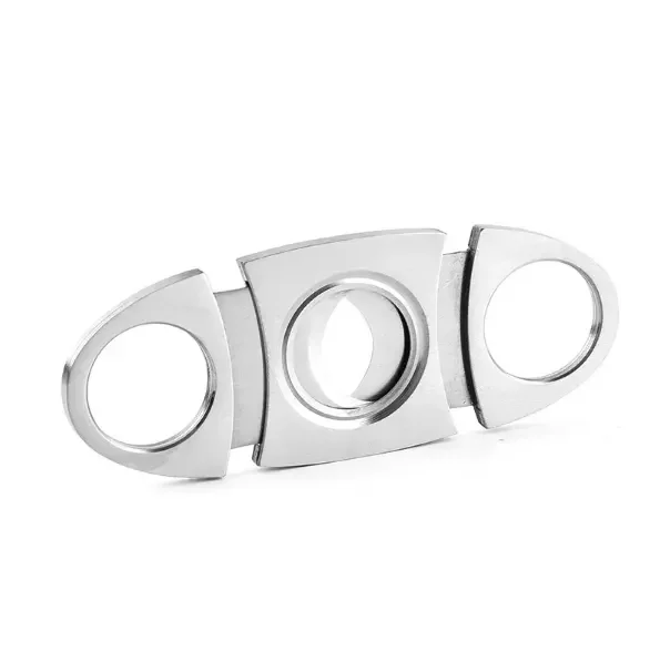 Wholesale Hot Sale Custom Logo Stainless Steel Elliptical Cigar Cutter Portable Large Caliber Double-edged Cigar Cutter Clip