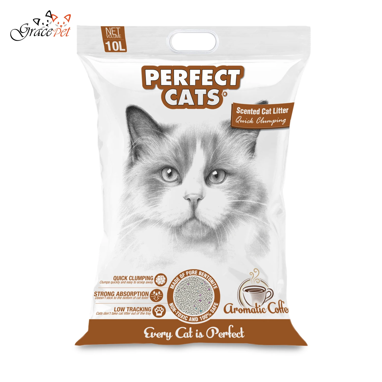Pet Product Wholesale Hard Clumping Dust Free Sodium Mineral Clay Fast Absorption Cat Sand