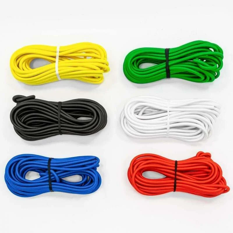 Custom 2.5mm 4mm 5mm 6mm 7mm 8mm 20mm  Black White Rubber White Elastic String 1mm Stretch Rope Bulk Bungee Power Cord Elastic