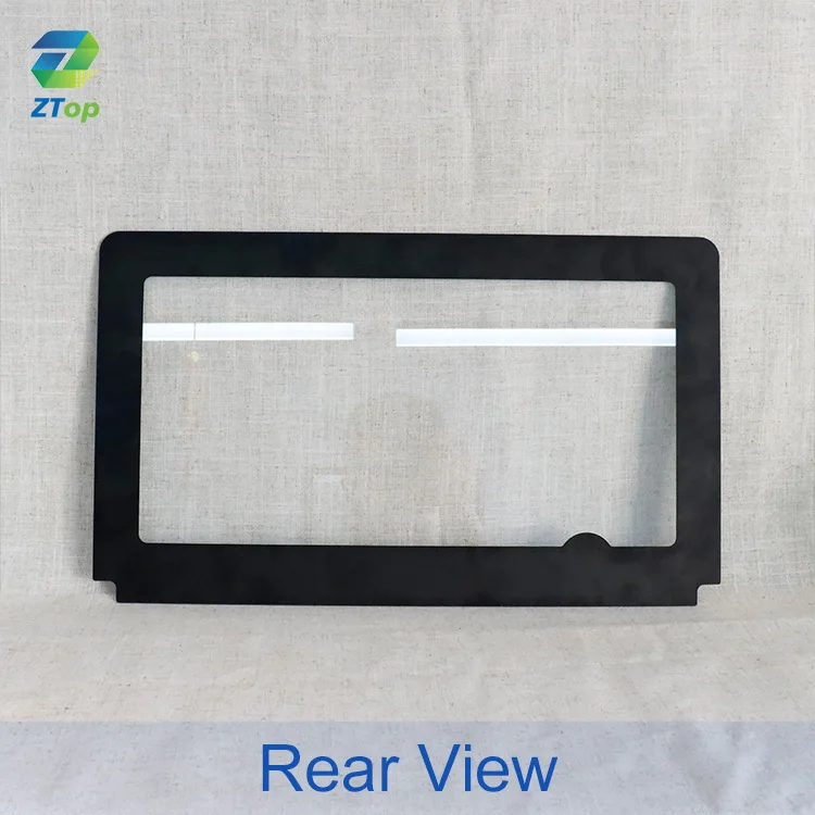 Custom Tempered Black Silk Screen Printing Display Control Electronic Front Panel Toughened Cover Glass