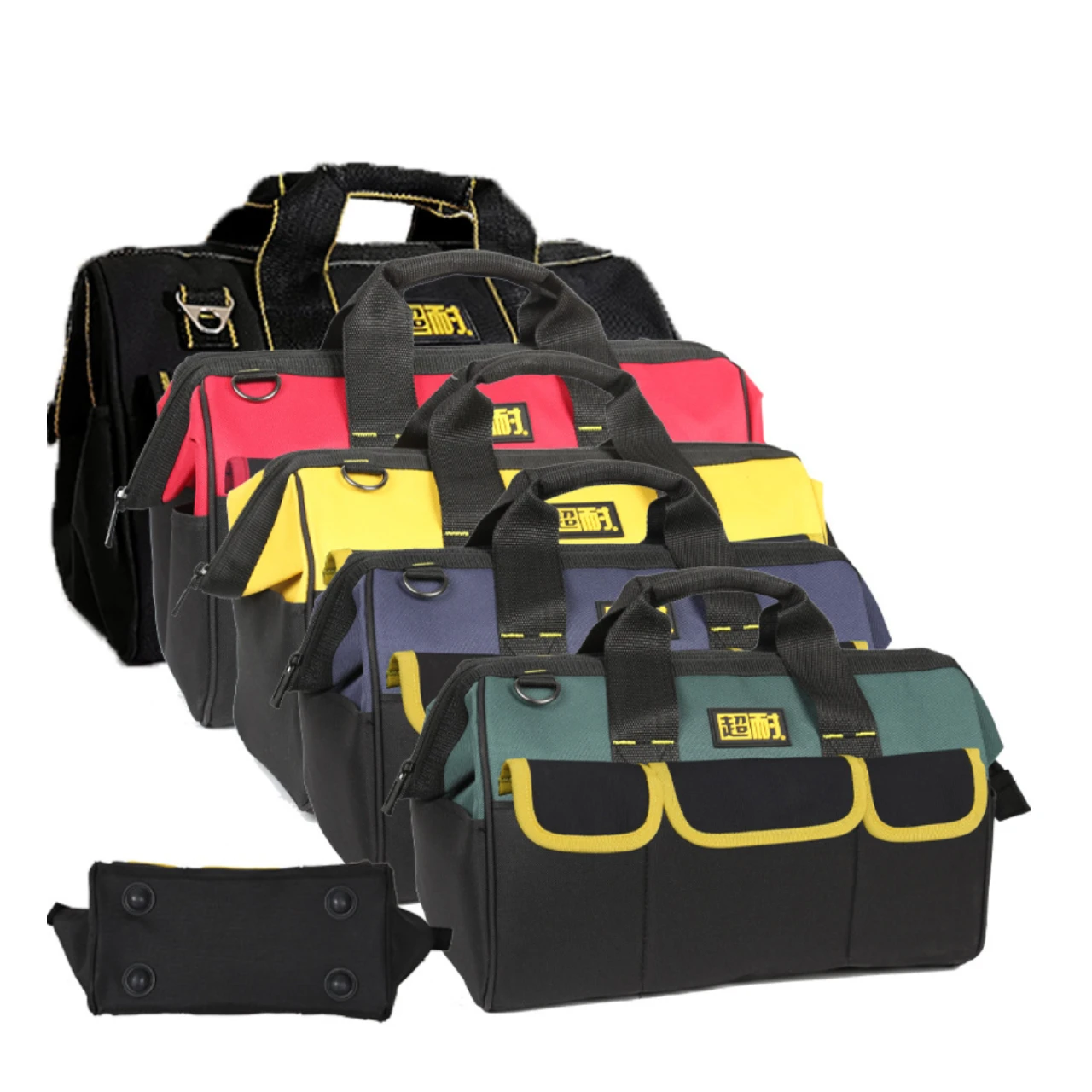 Multi-Function Canvas Oxford Electrician Tool Bag Zipper Organize Storage Bag Thickened with Hard Bottom Load Bearing up to 45kg