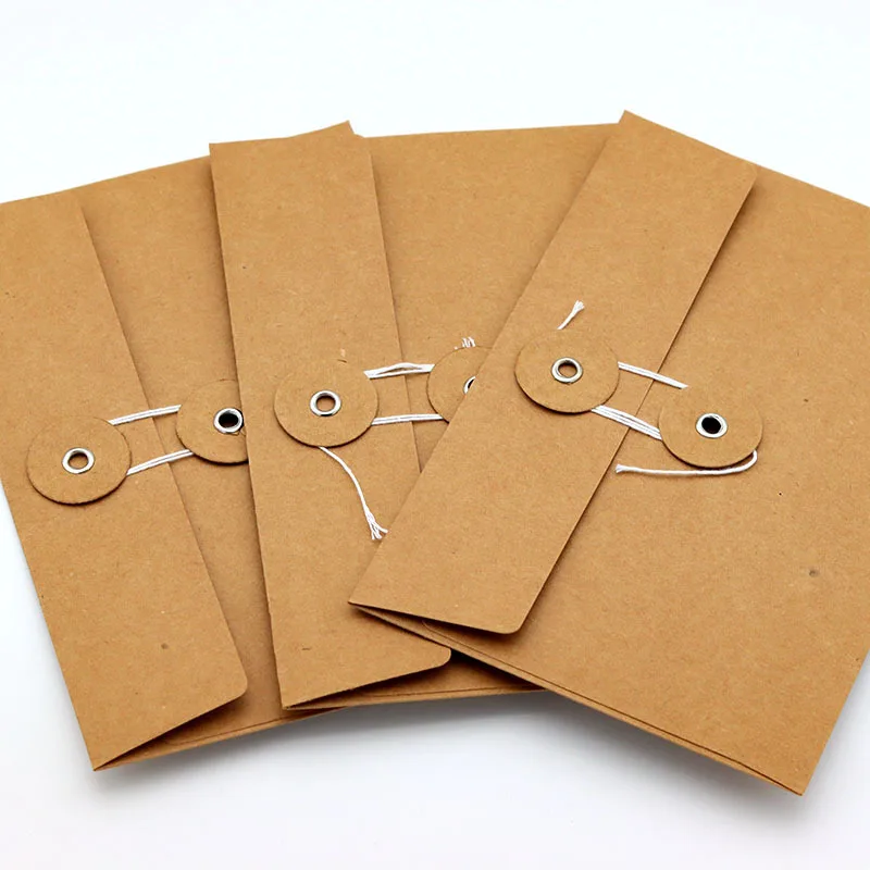 Wholesale Kraft Paper Envelopes Packaging Hot Stamping Foil Logo Custom Tickets Receipt File Folders Document Bags