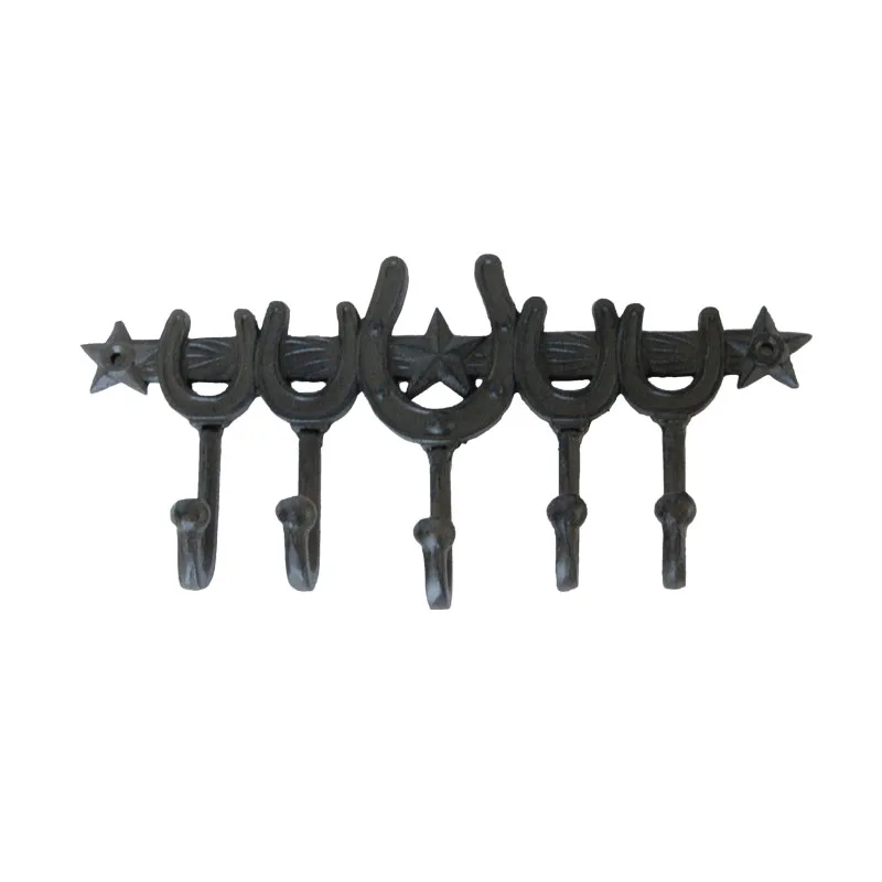 Novel design metal art antique cast iron horseshoe  hook