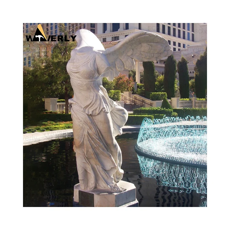Stone Carvings And Sculptures Granite Greek Angel Statues Headless Angel Statue Life Size White Marble Winged Victory Sculpture