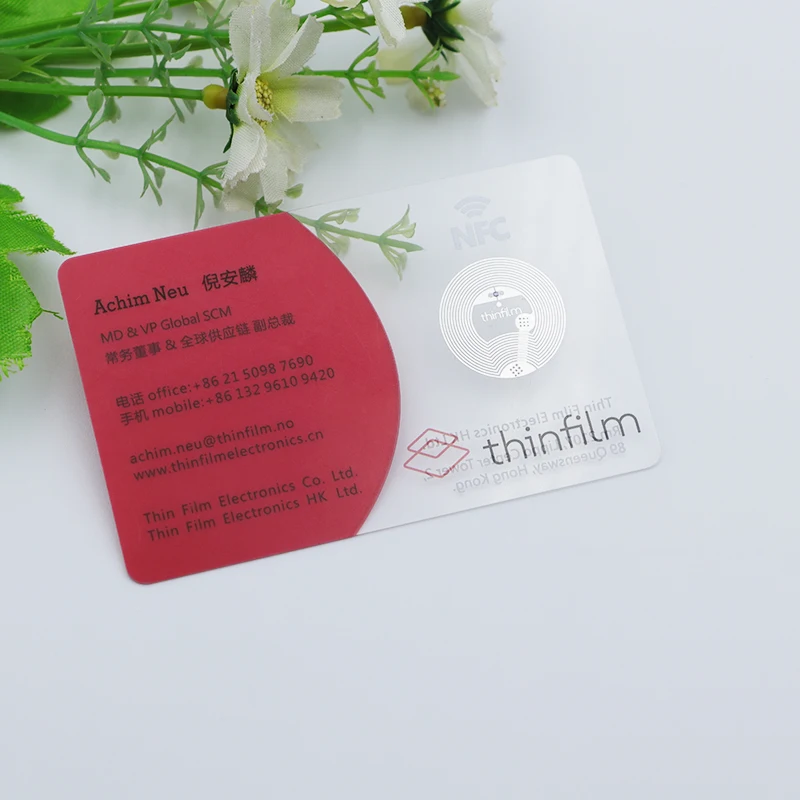 Smooth Plastic Printing Customized Logo Part Transparent NFC Visiting Card
