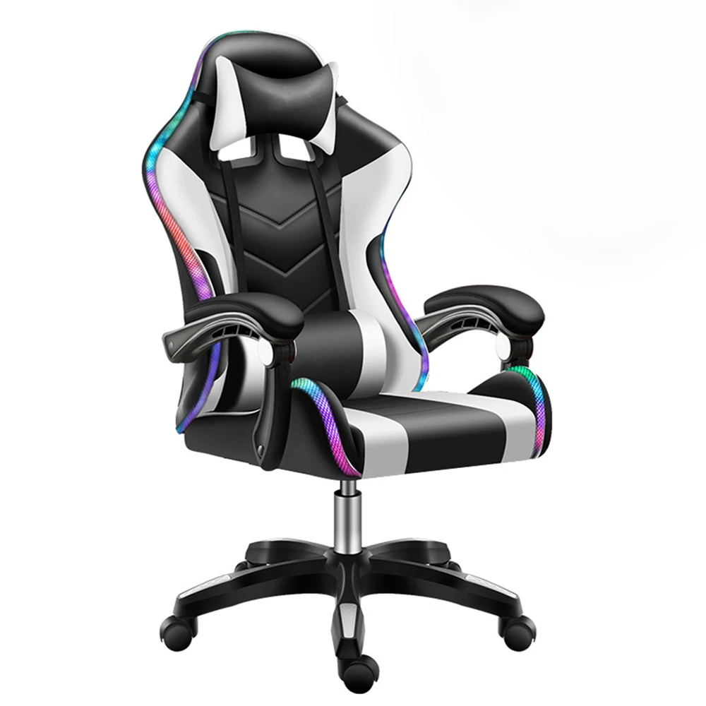 
Racing Gamer Gaming Chair Cheap Pu Leather Scorpion Gaming Chair with Rgb Lights and Speakers Swivel Office Computer Chair 