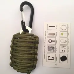 Outdoor Camping Hunting Tools Carabiner 550 Paracord Survival Kit Fishing Kit Set Keychain