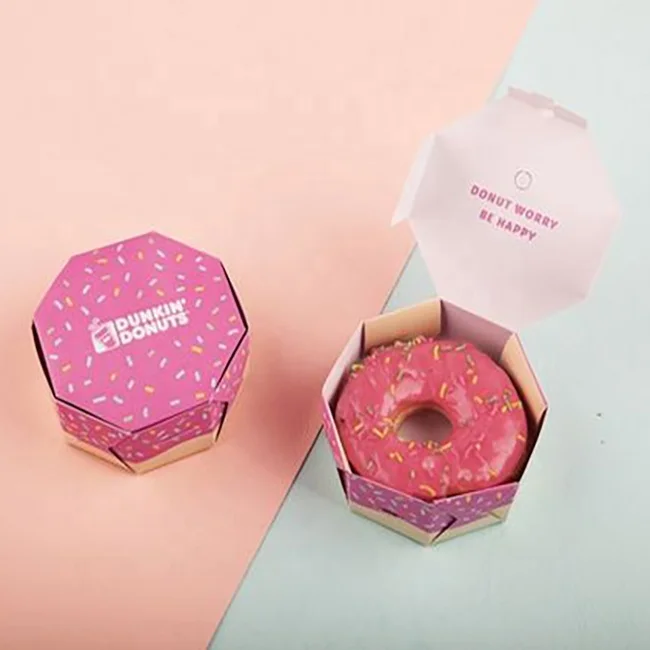 
Custom printing Paper Donut gift packaging Box single one piece donut box 