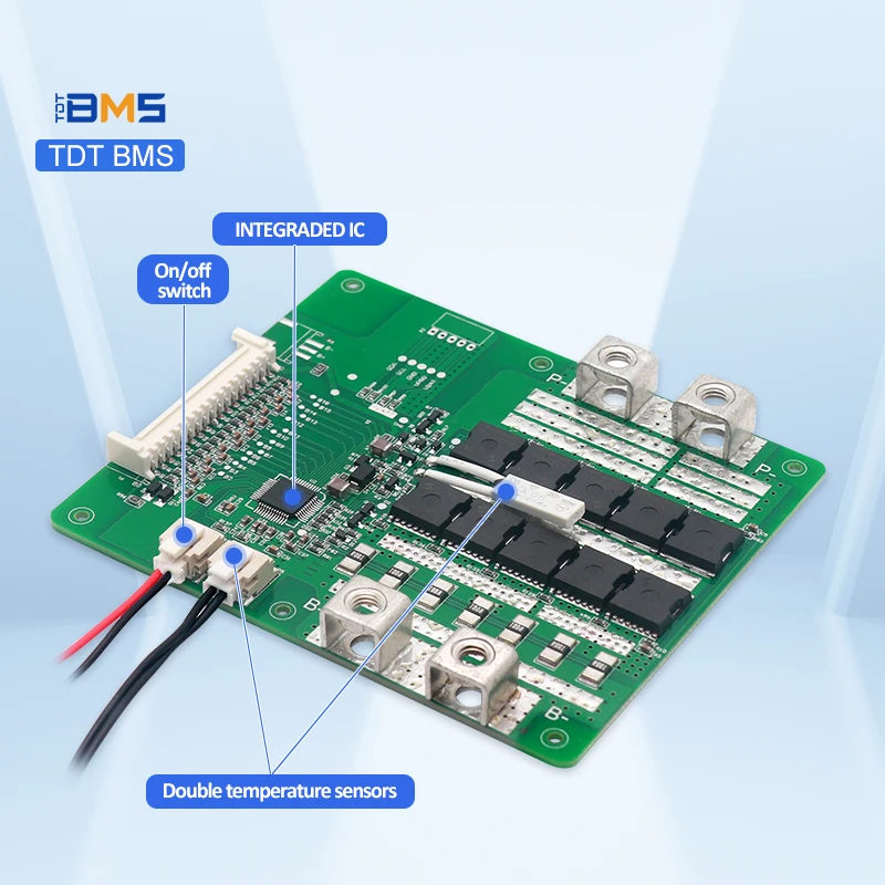 TDT 60A/70A/80A/100A 36V/48V/60V 10S-16S battery protection board Balance lithium 48V Lifepo4 BMS