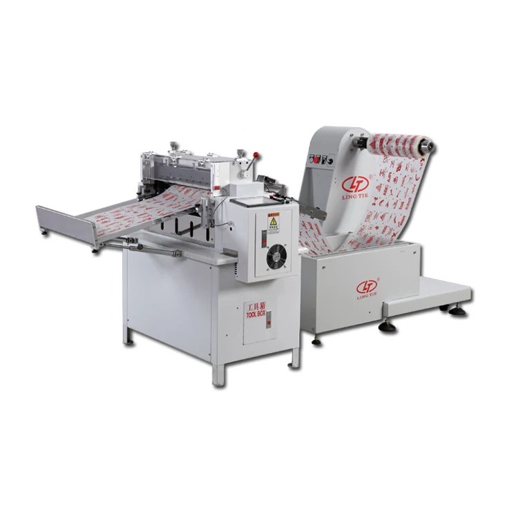 
Post press usage printed paper laminating screen protector film roll to sheet cutting machine 