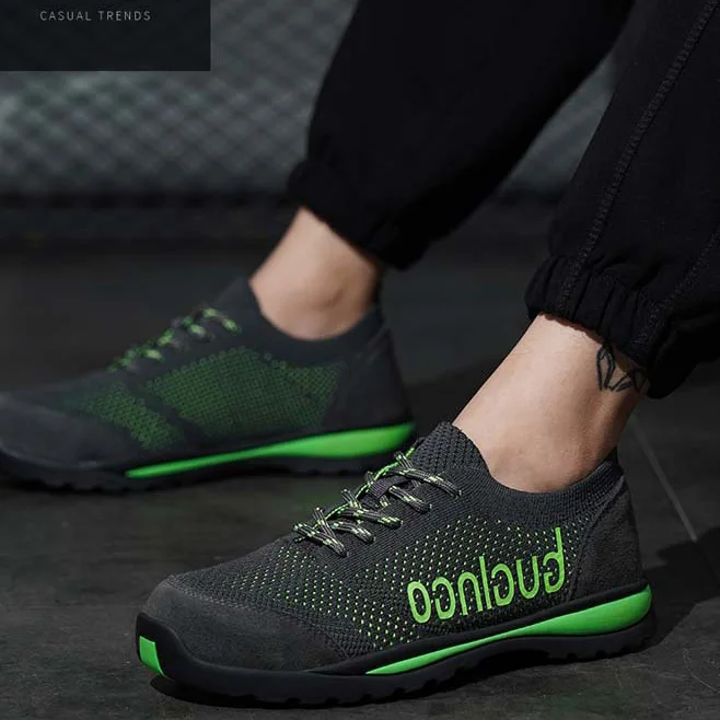 Good quality anti slip working footwear fashionable steel toe  lightweight men safety sneakers, Summer safety shoes navy blue