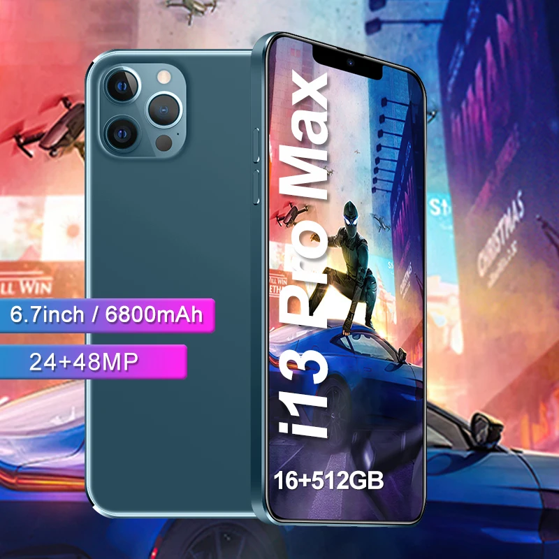 global version i13 pro max Android Smartphone 3G 4G 5G Cell Phones 16+512GB Smart Mobile phone 7.5 inch screen celular