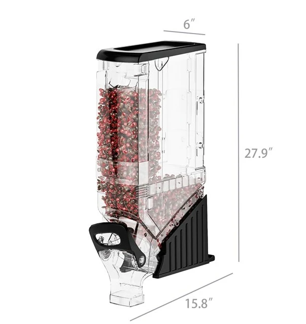 Factory Supply Clear Bulk Nuts Dispenser Acrylic Gravity feed Bulk Food Dispenser Bin Cereal Candy Nut Dispensers