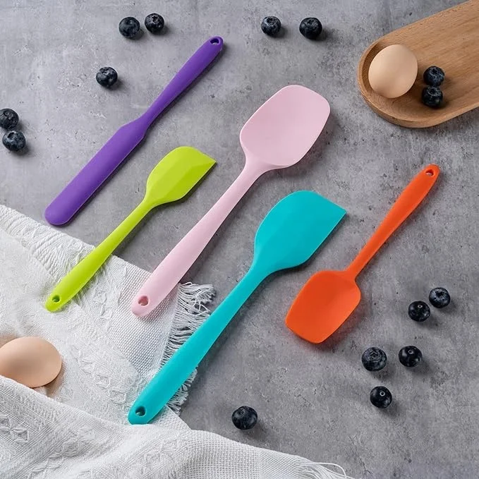 High Heat Resistant Silicone Spatula Set Food Grade Rubber Spatulas for Baking Cooking