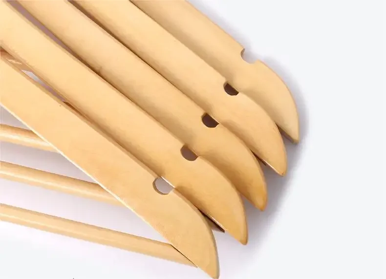 Manufacturer wholesale high quality hot selling round head natural brown wooden hanger for clothing store