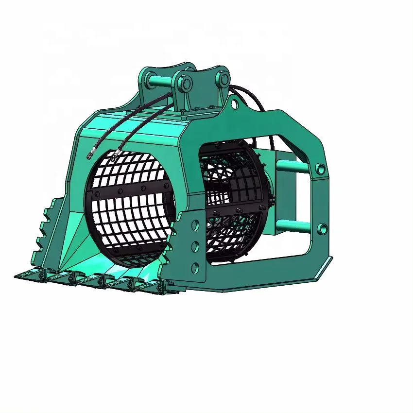 Factory Direct Selling Other Skid Steer Screening Soil Stones Sieving Rotary Screen Rotating Bucket