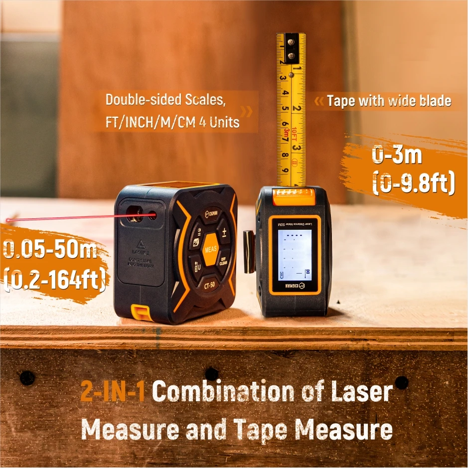 CIGMAN CT-50 Laser Distance Meter 50m Distance Meter Laser Digital Tape Measure Tool