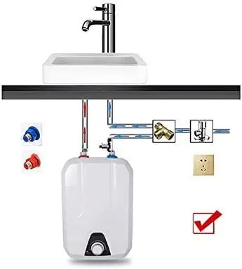 FVSTR Electric Water Heater Smart RV 3.0-Gallon 10L 1.5KW US Safty Plug 120V Electric Water Heater Smart Hot Water Heater Boiler