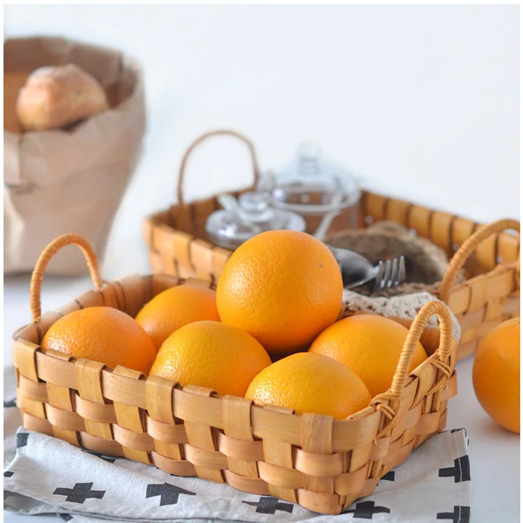 Renel Custom Woven Small Natural Wooden Wood Trinket Woodchip Tray