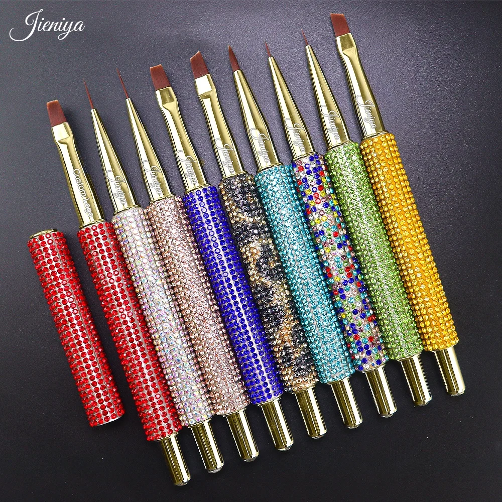 Display rack Various styles of customizable brush heads Fashion New Arrival Shiny Rhinestone decorated handle nail art brush