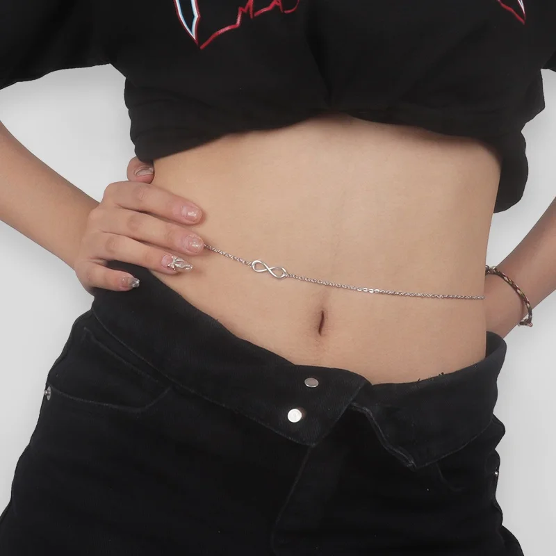 2022 трендовая цепочка на талию, цепочка на талию в форме 8, сексуальная простая металлическая цепочка на талию в стиле INS, хип-хоп, популярная цепочка на живот для девушек