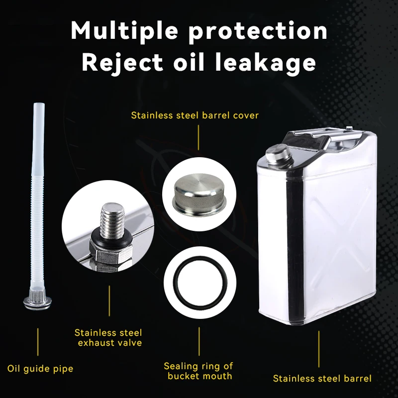 Military Style Jerry Can Fuel Gas Steel Tank 5/10/20L 10l stainless fuel can