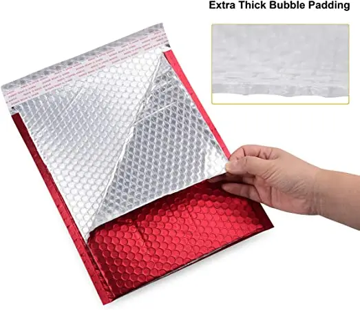 Eco Compostable Pouch Custom Logo Mailing Mail Packaging Bags Metallic Foil Aluminizing Bubble Mailer Shipping Envelopes Bulle