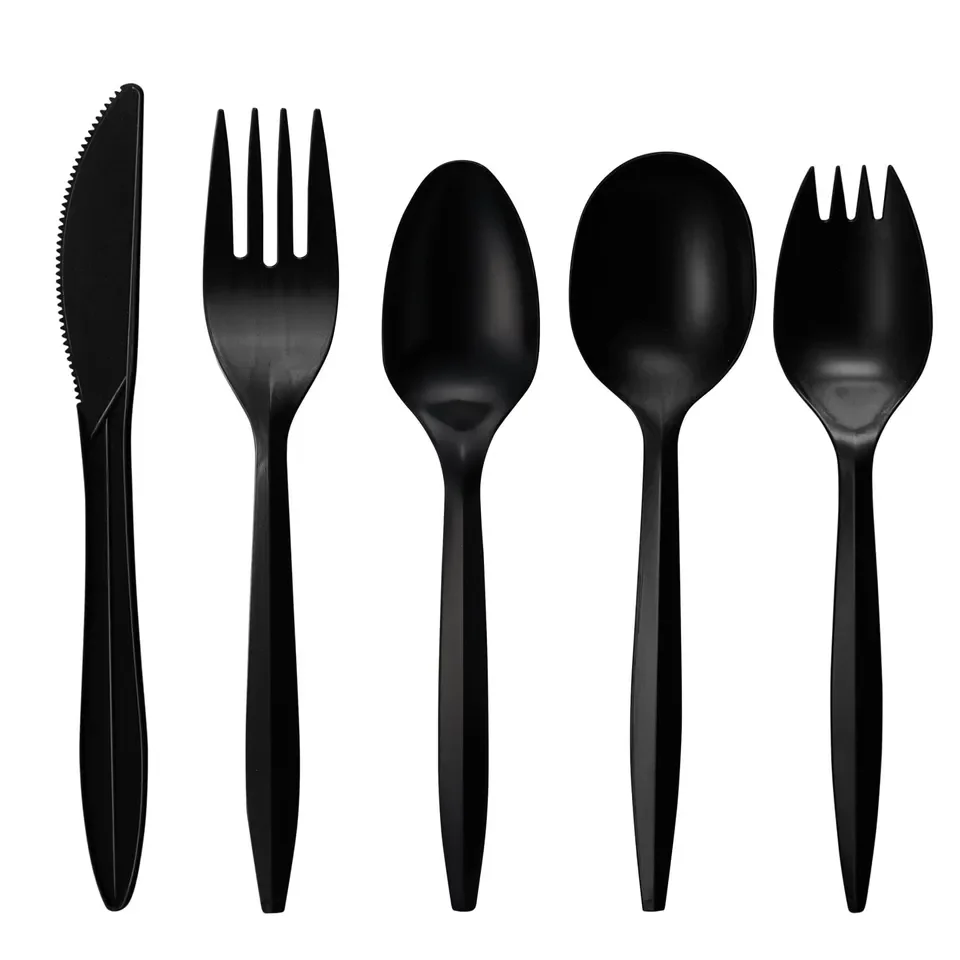 Disposable Plastic Cutlery Sets with Napkin Fork Spoon Knife and Pepper Salt Bag