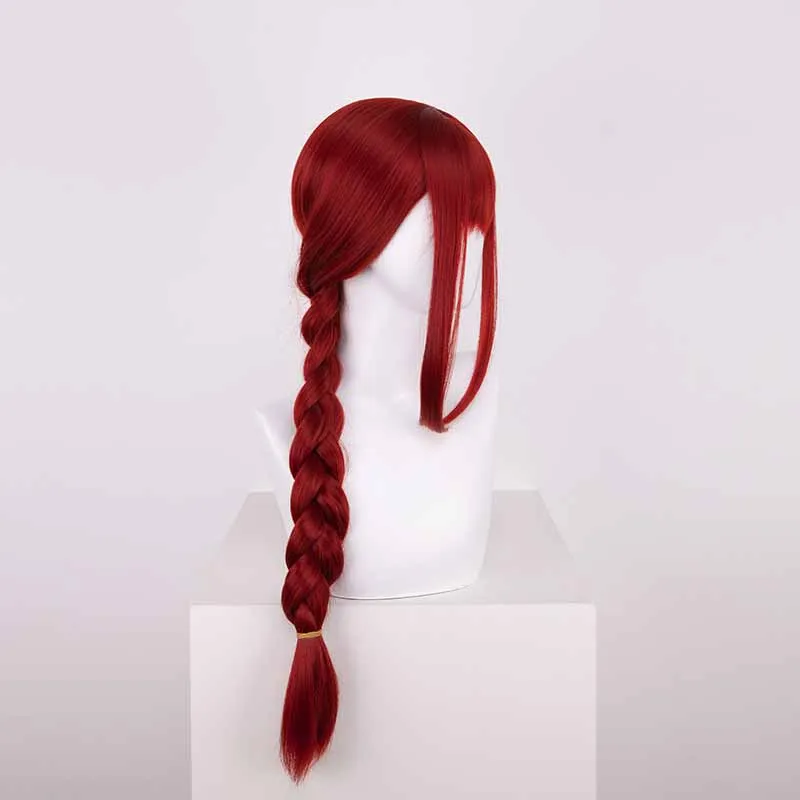 High quality chainsaw man Makima cosplay synthetic Anime wig  Long Pink Braided Synthetic Hair Halloween Pa