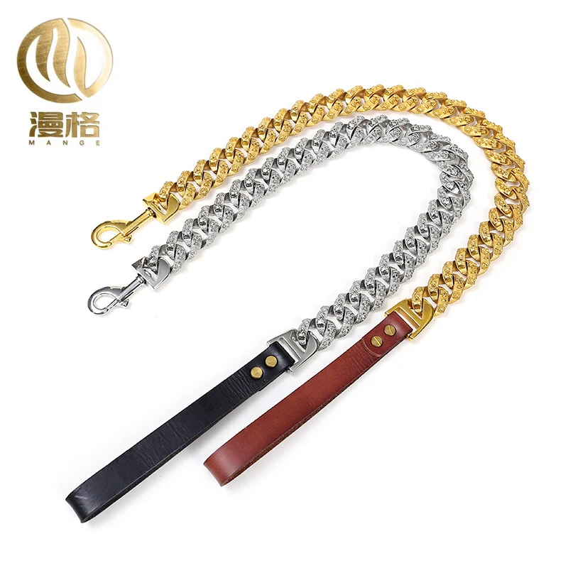 China Reliable Manufacturer Wholesale Popular Gold Pet Dog Training Collar Steel Leash