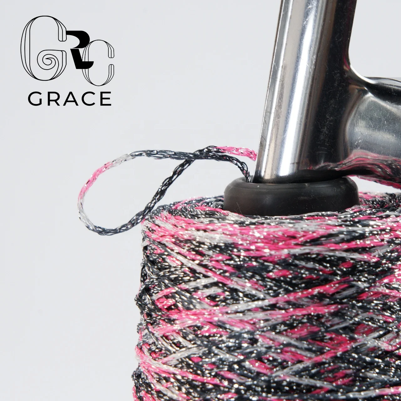 65%Acrylic Fiber 35% PET Purple Metallic Spun Crochet Thread 5.2s Lurex Acrylic Blended Yarn For Knitting