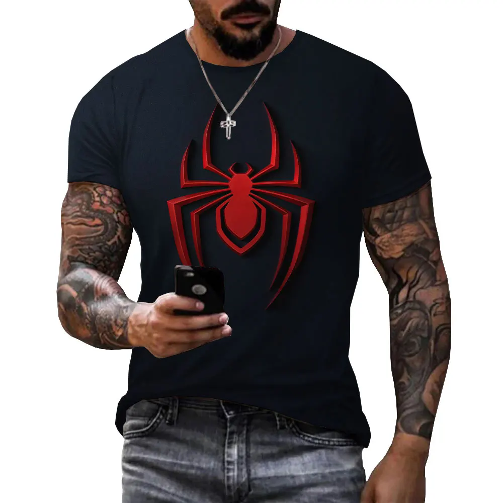Fitspi Fashion Spider Logo Graphic T Shirts Men Casual Custom Cool 3d Printed Tees Summer Outdoor Sports Short Sleeve Top