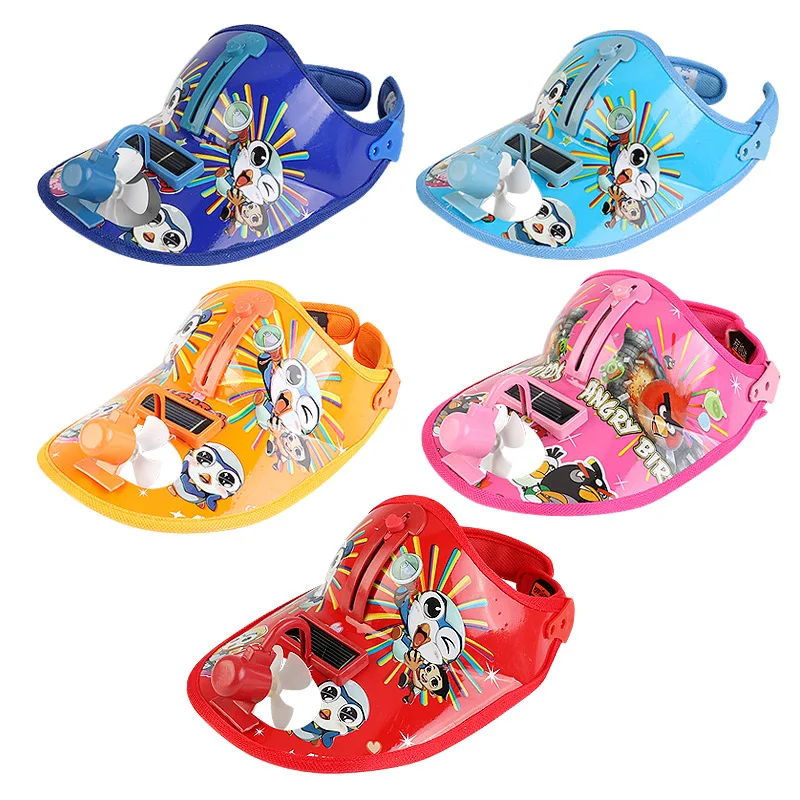 Summer Casual Cartoon Sun Visor Children Sport Outdoor Protection Baseball Cooling Solar Fan Hat