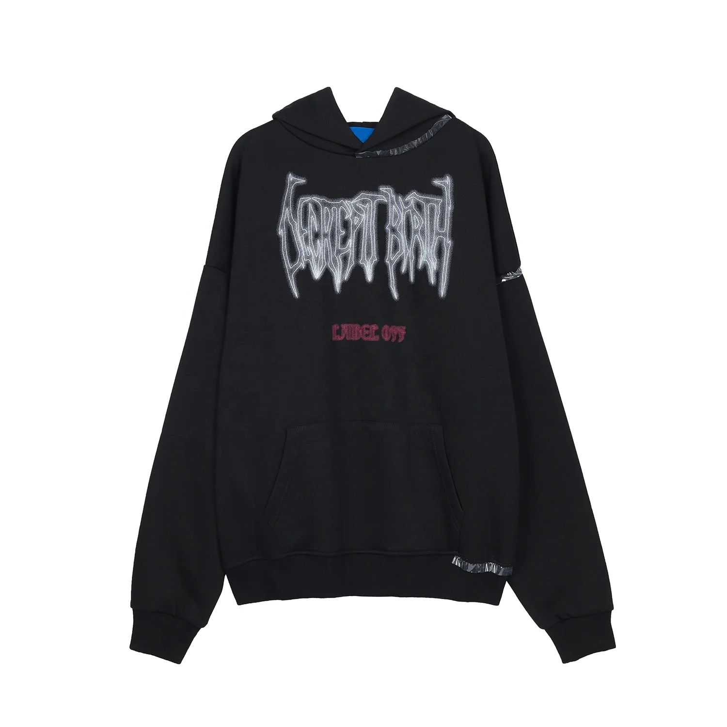 CURSIVE ENGLISH HOODIE High Quality Custom Logo 3d Puff Screen Print Mens Heavyweight Oversized Unisex Hoodies